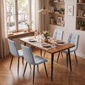 Set di 4 Sedie Da Pranzo,Tessuto di Lino Traspirante,Grigio
