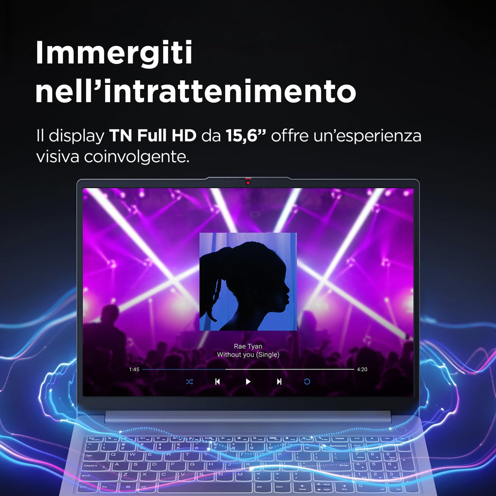 Lenovo IdeaPad Slim 3 Notebook 15" IPS, Intel Core 5 320, RAM 16GB, 512GB SSD, Windows 11 Home, WiFi 6, Laptop per Casa, Ufficio, Studio, Multitasking, Uso Quotidiano - Caricatore non incluso