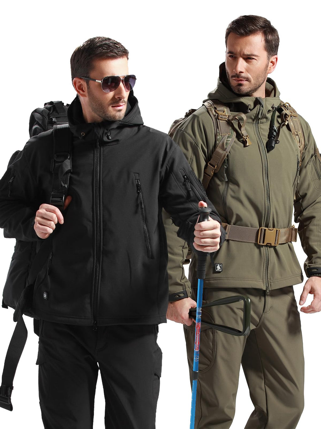 FREE SOLDIER Giacca Softshell Giacche Militari Softshell da Uomo Fodera in Pile da Esterno Giacca Antivento Impermeabile con Cappuccio Giacche tattiche Calde Multitasche per Escursioni di Caccia Uomo