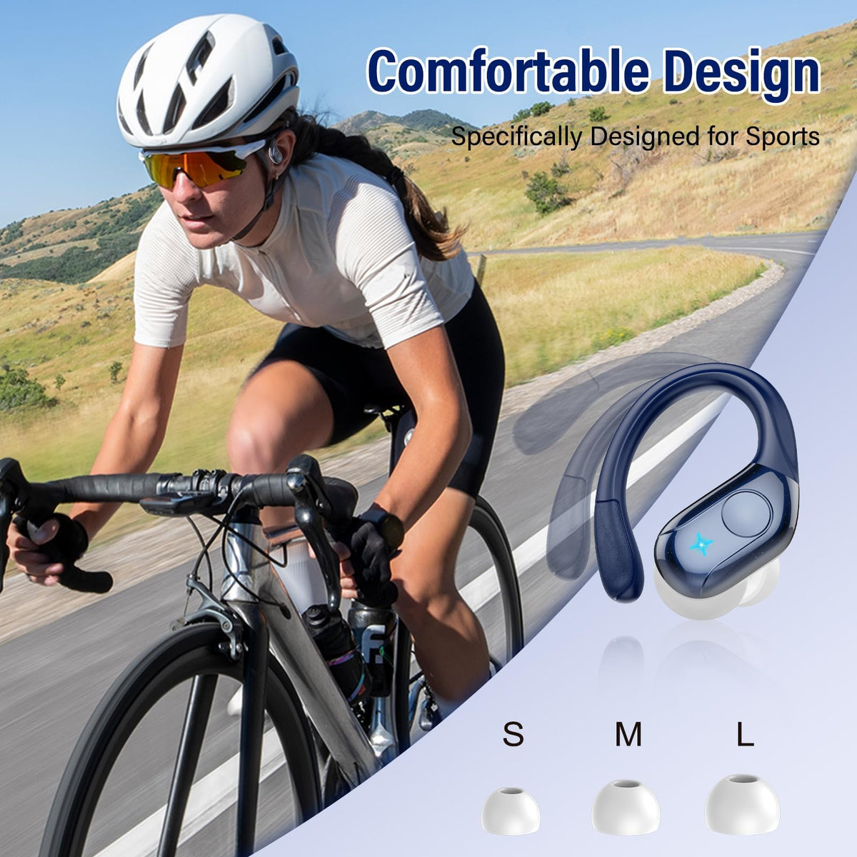 Qecnato Cuffie Bluetooth Senza Fili, Auricolari Bluetooth 5.4 con Stereo HiFi, 75 Ore, Auricolari con 4 ENC Mic, Display LED, IP7 impermeabili Cuffiette Wireless per Jogging, Lavoro, Nero