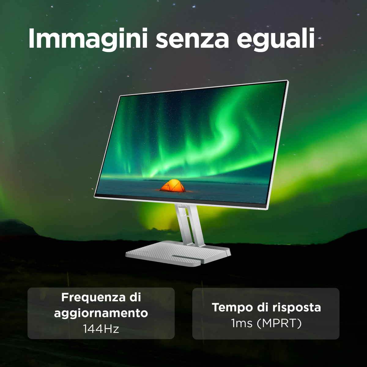 Lenovo L27-45 Monitor IPS 27" Full HD, 144Hz, 1ms, Altoparlanti integrati, HDMI e VGA, Ideale per Gaming, Studio e Home Office, VESA 100x100mm, AMD FreeSync, Inclinazione Regolabile