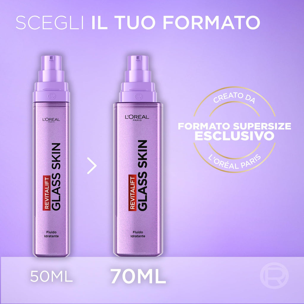 L'Oréal Paris Glass Skin Maschera in Idrogel, Per Tutti i Tipi di Pelle, Pelle Luminosa e Radiosa, Risultati Istantanei, Trend Coreana, Con Acido Ialuronico e Centella Asiatica, Revitalift, 1x37gr