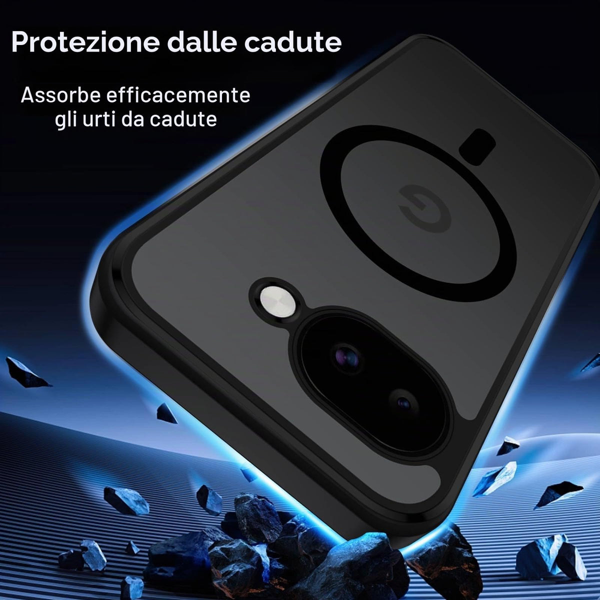 XTCASE Cover Magnetica per Google Pixel 11/11 Pro 5G Traslucida Opaca, Nero