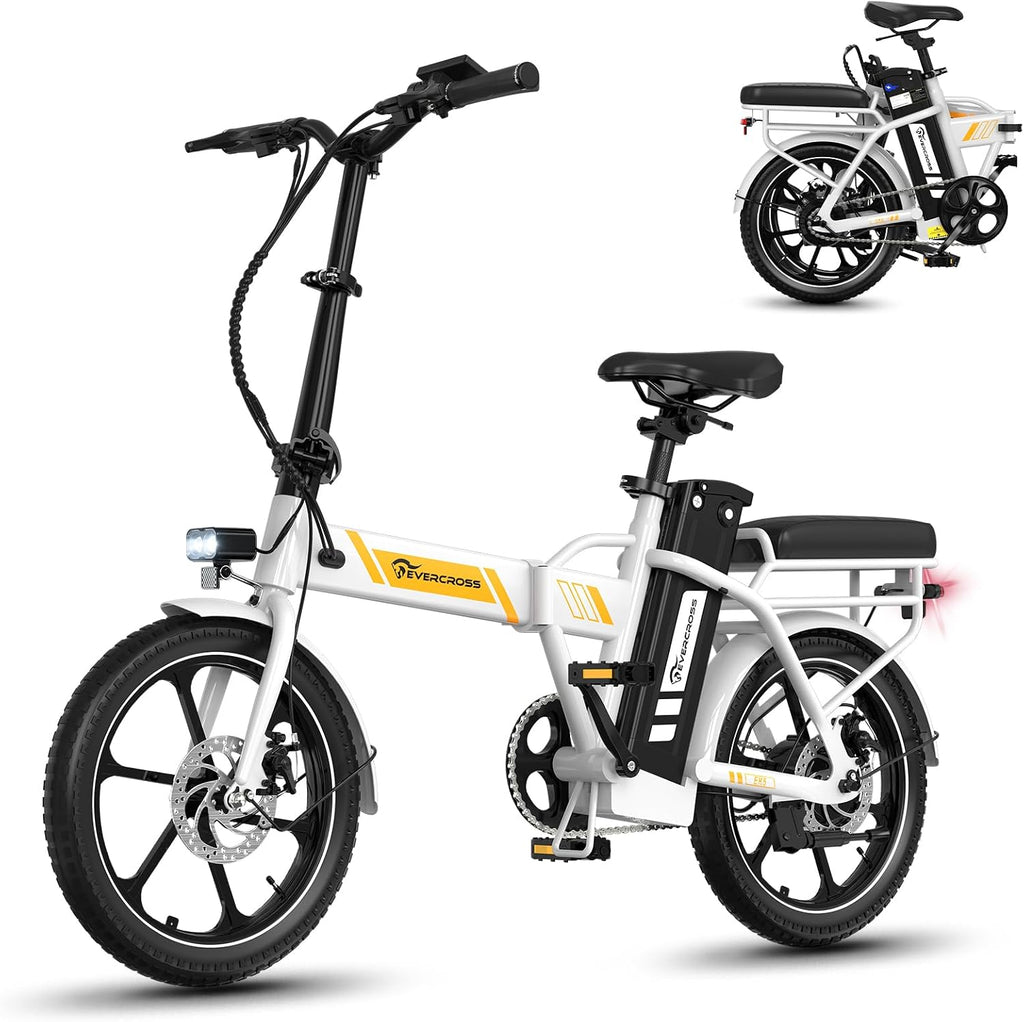 EVERCROSS Bicicletta Elettrica per Adulti, 250W Bici da Montagna,16"/20"/27,5" Pneumatici Grassi E-Bike, Fino a 25KM/H, 36V/48V Batteria Rimovibile E-Bici,Sistema a Doppio Disco