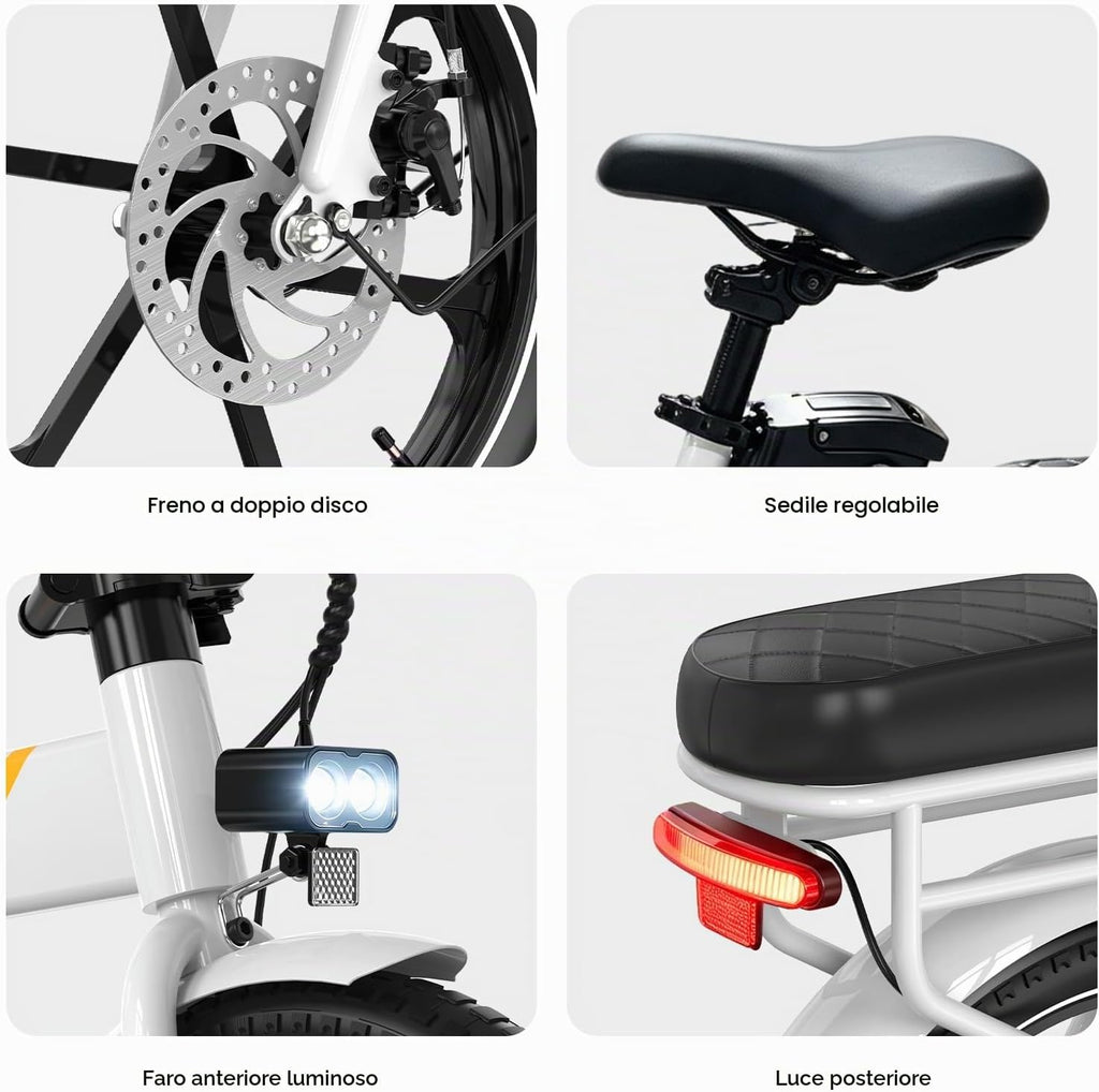 EVERCROSS Bicicletta Elettrica per Adulti, 250W Bici da Montagna,16"/20"/27,5" Pneumatici Grassi E-Bike, Fino a 25KM/H, 36V/48V Batteria Rimovibile E-Bici,Sistema a Doppio Disco