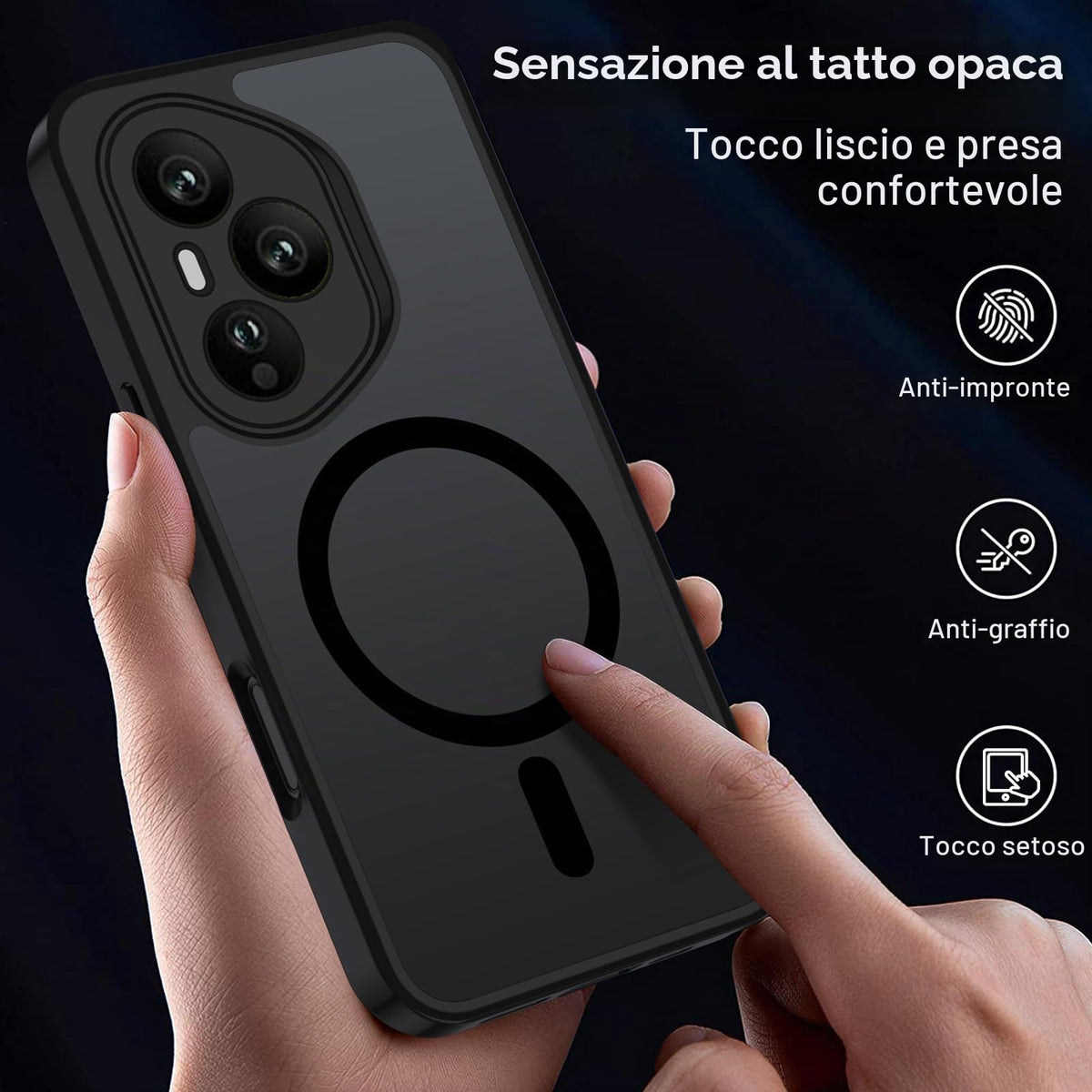 XTCASE Cover Magnetica per Google Pixel 11/11 Pro 5G Traslucida Opaca, Nero