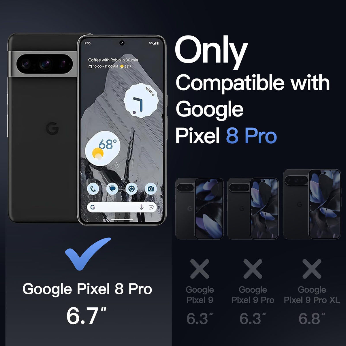JETech Cover Magnetica per Google Pixel 10/10 Pro, Nero Ossidiana