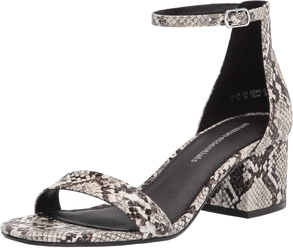 Amazon Essentials Sandali con Tacco e Due Cinturini Donna