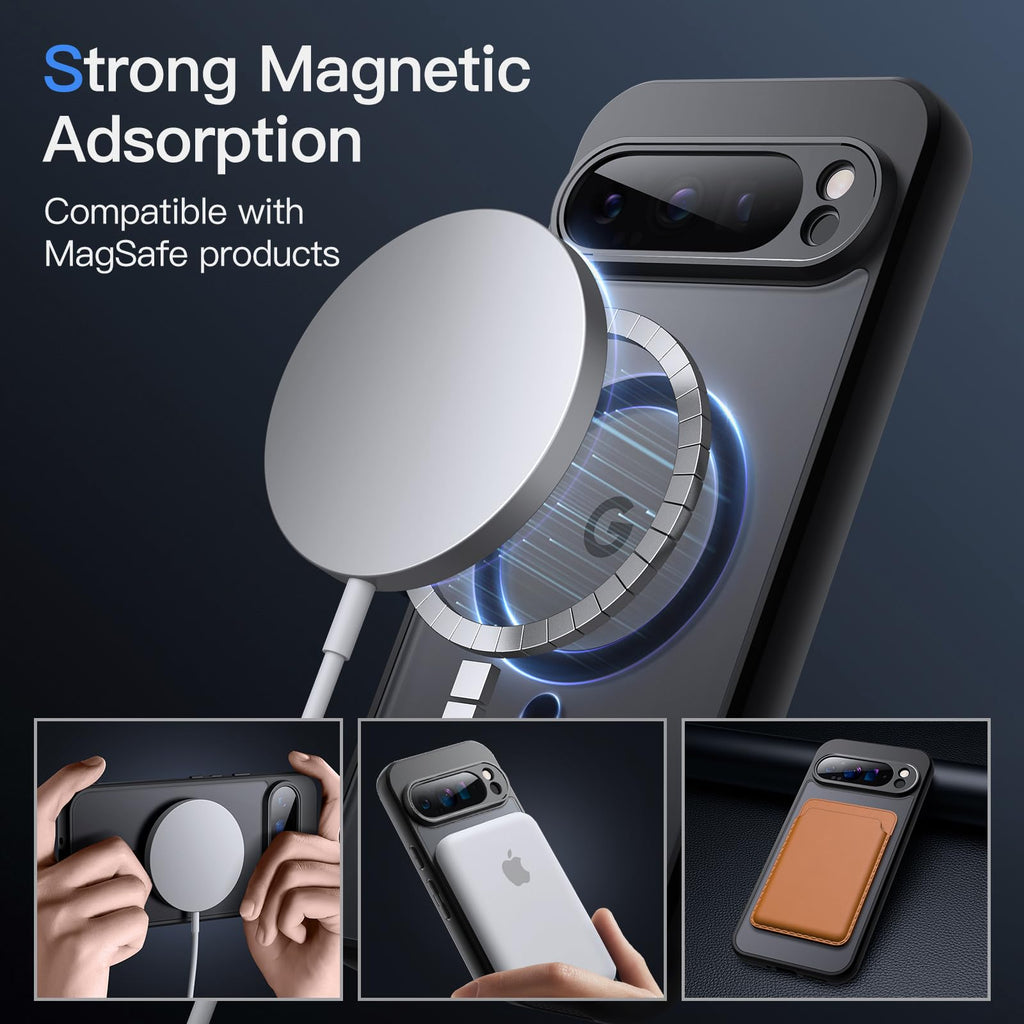 JETech Cover Magnetica per Google Pixel 10/10 Pro, Nero Ossidiana
