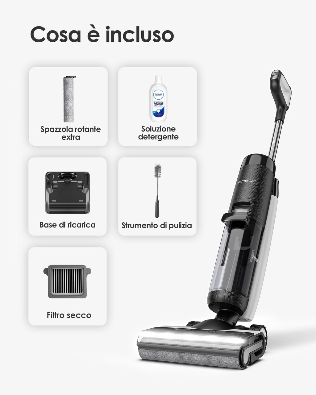 Tineco Floor ONE S7 Stretch Ultra Lavapavimenti aspirapolvere senza fili
