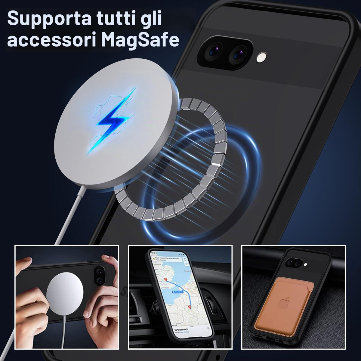 XTCASE Cover Magnetica per Google Pixel 11/11 Pro 5G Traslucida Opaca, Nero