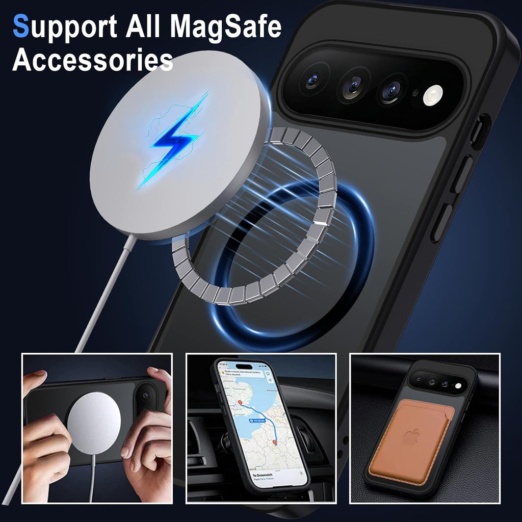 XTCASE Cover Magnetica per Google Pixel 11/11 Pro 5G Traslucida Opaca, Nero