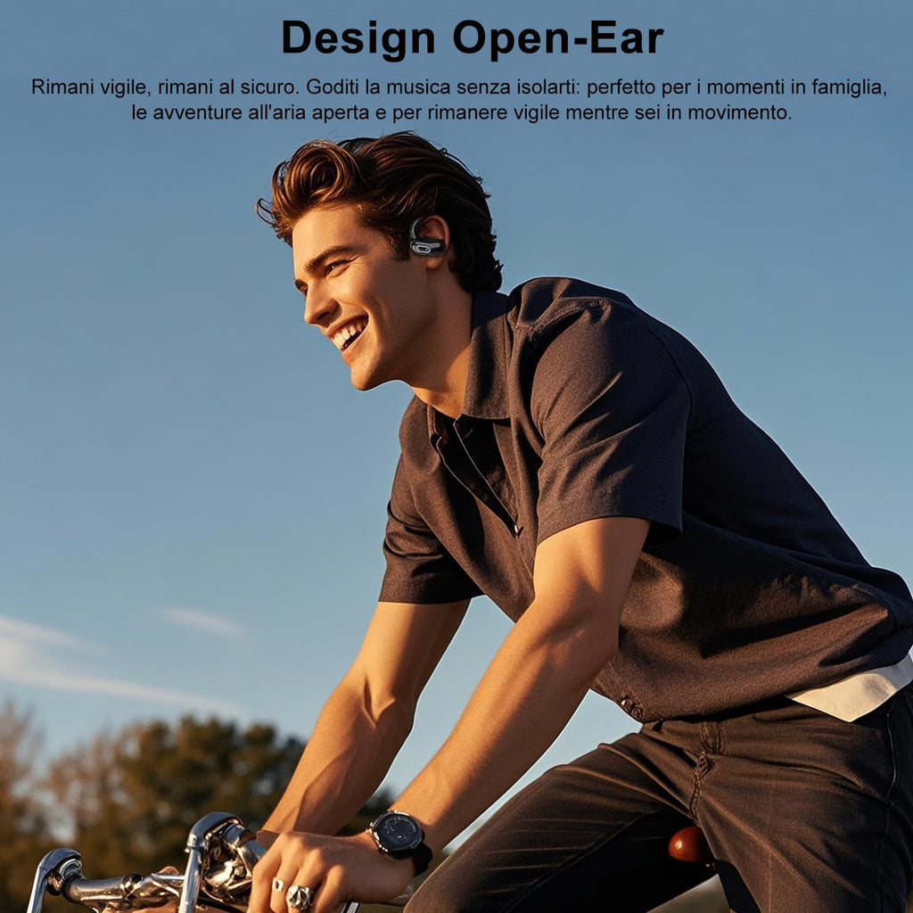 Qecnato Cuffie Bluetooth Senza Fili, Auricolari Bluetooth 5.4 con Stereo HiFi, 75 Ore, Auricolari con 4 ENC Mic, Display LED, IP7 impermeabili Cuffiette Wireless per Jogging, Lavoro, Nero