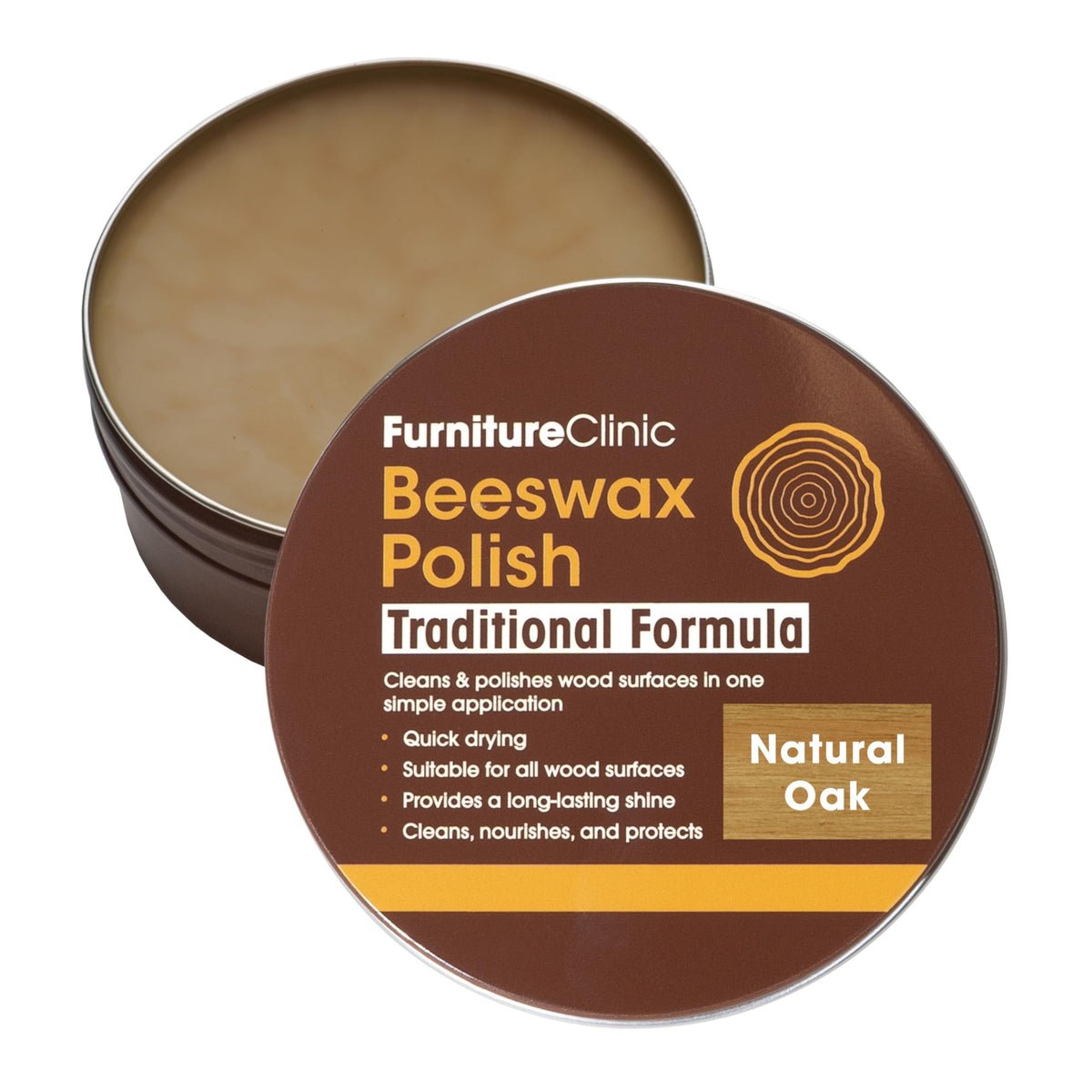 Cera d'Api Naturale per Legno & Mobili Furniture Clinic: 200ml - Rifinisce e Lucida Ogni Legno per Armadi, Porte, Pavimenti- a Basso Odore, Atossica