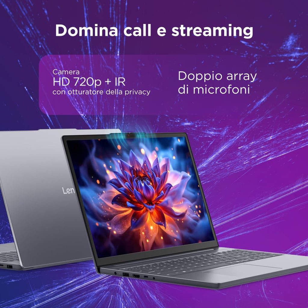 Lenovo IdeaPad Slim 3 Notebook 15" IPS, Intel Core 5 320, RAM 16GB, 512GB SSD, Windows 11 Home, WiFi 6, Laptop per Casa, Ufficio, Studio, Multitasking, Uso Quotidiano - Caricatore non incluso