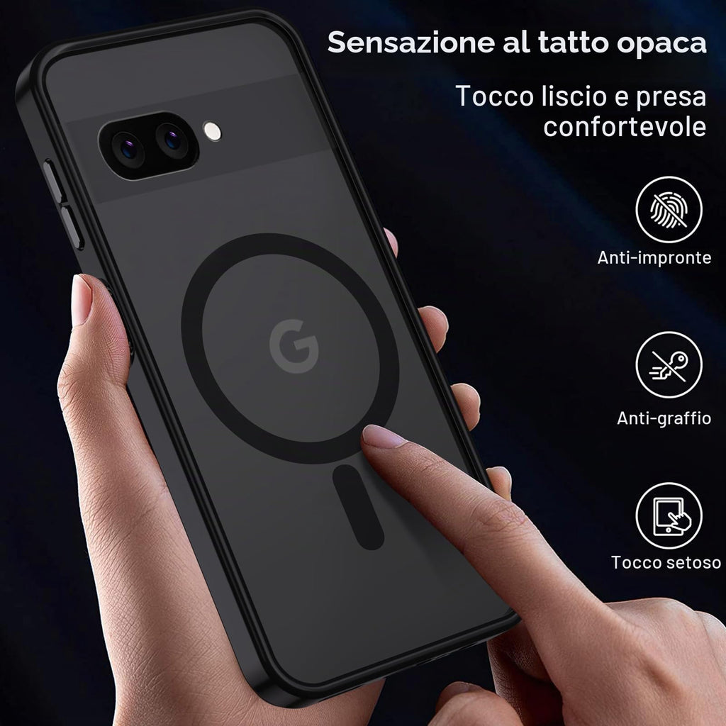 XTCASE Cover Magnetica per Google Pixel 11/11 Pro 5G Traslucida Opaca, Nero