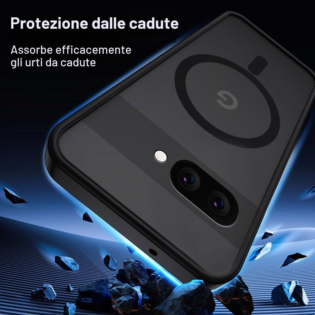 XTCASE Cover Magnetica per Google Pixel 11/11 Pro 5G Traslucida Opaca, Nero