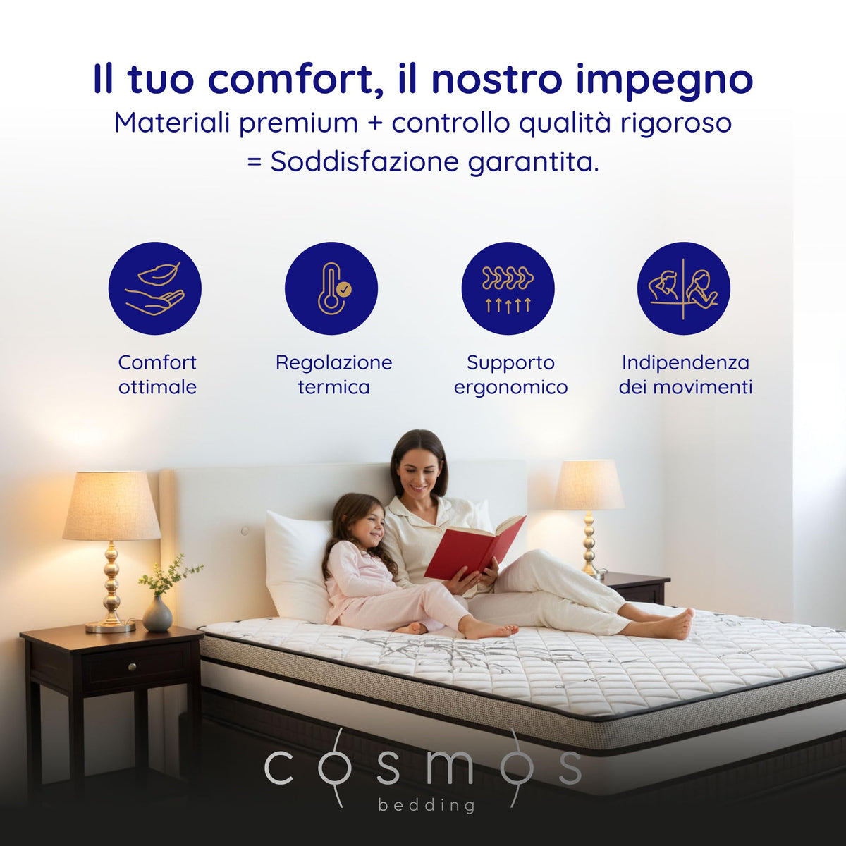 COSMOS - Upsilon Materasso 160x200 cm - Alto 30 cm
