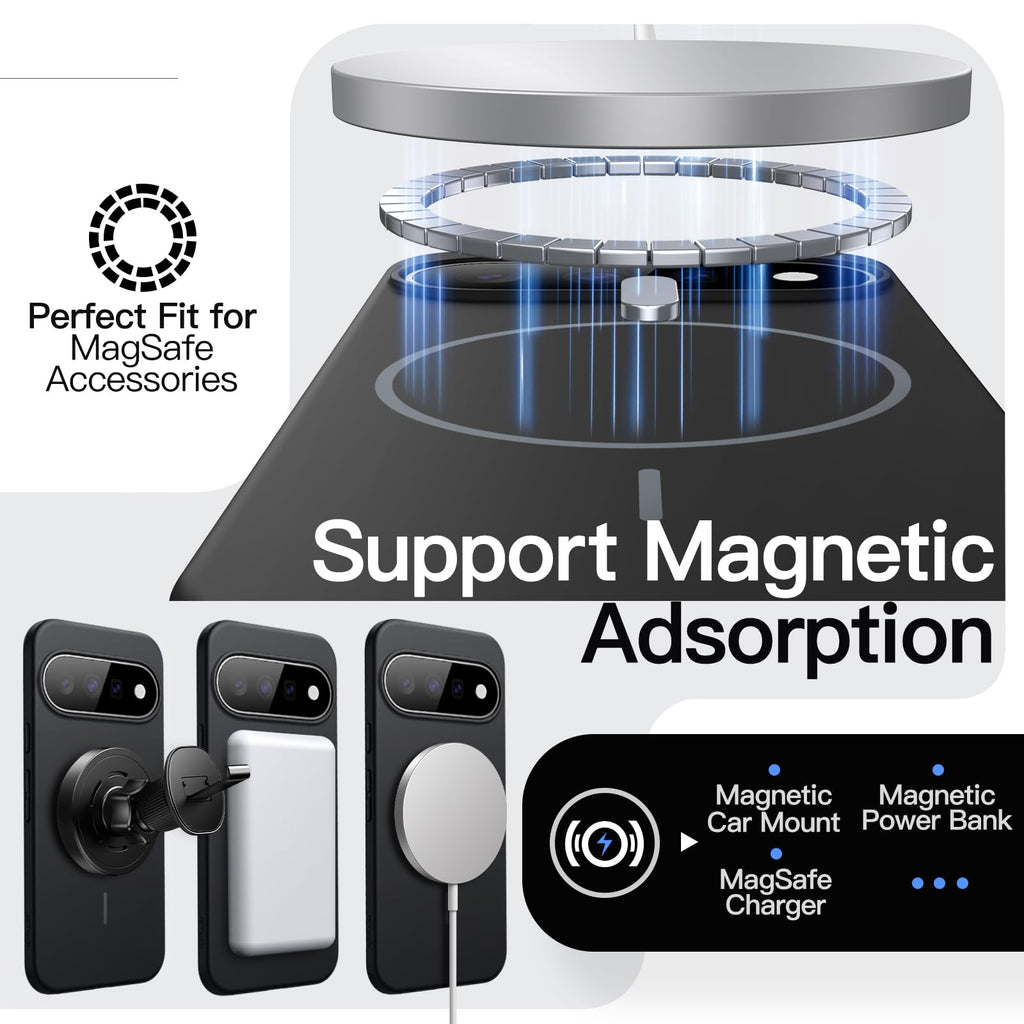 JETech Cover Magnetica Sottile per Google Pixel 11 Pro, Nero