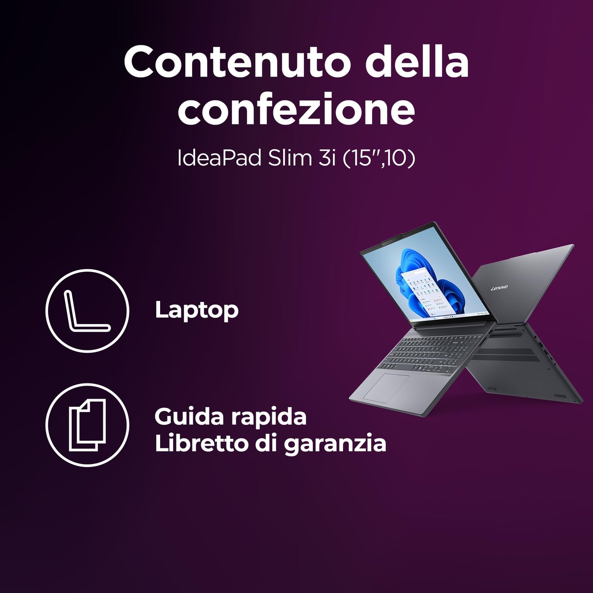 Lenovo IdeaPad Slim 3 Notebook 15" IPS, Intel Core 5 320, RAM 16GB, 512GB SSD, Windows 11 Home, WiFi 6, Laptop per Casa, Ufficio, Studio, Multitasking, Uso Quotidiano - Caricatore non incluso