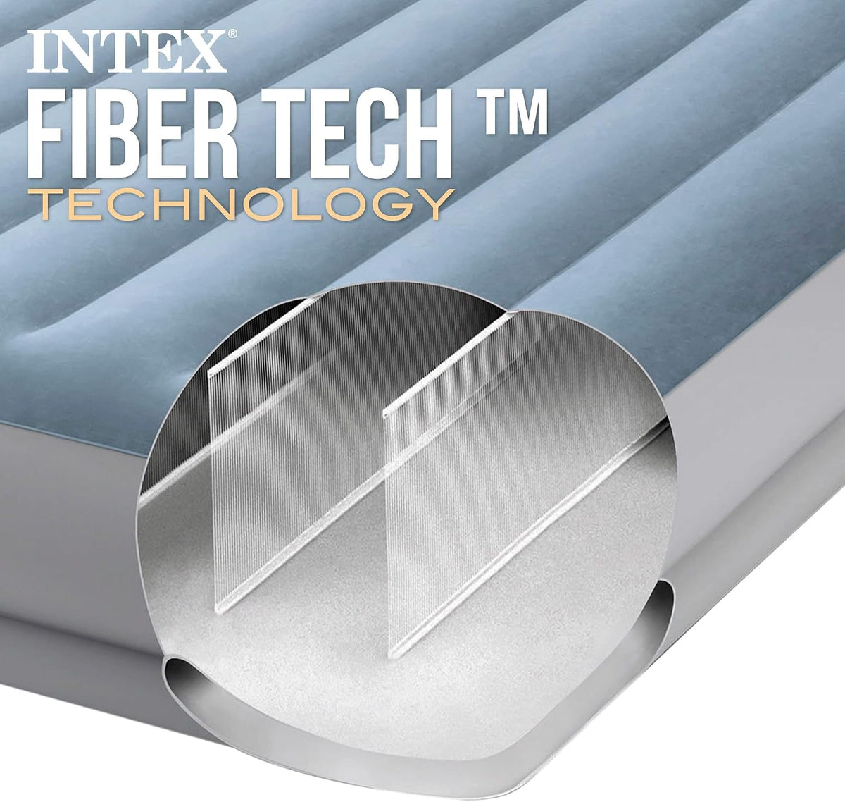 Intex 64159 - Materasso Matrimoniale Autogonfiante USB Dura-Beam Mid-Rise Comfort, 152x203x36 cm