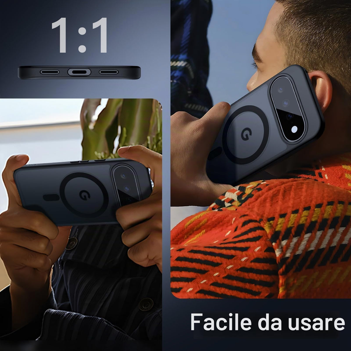 JETech Cover Magnetica per Google Pixel 10/10 Pro, Nero Ossidiana
