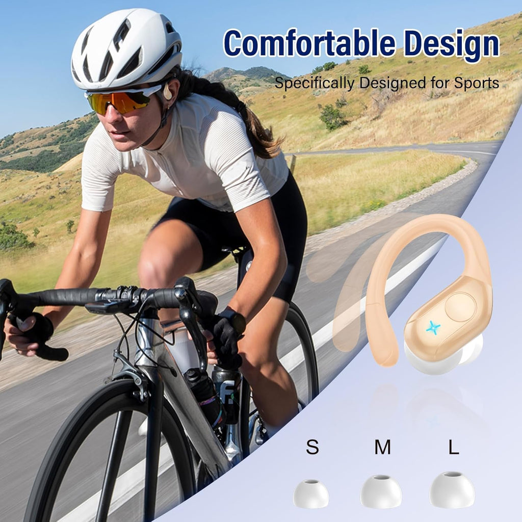 Qecnato Cuffie Bluetooth Senza Fili, Auricolari Bluetooth 5.4 con Stereo HiFi, 75 Ore, Auricolari con 4 ENC Mic, Display LED, IP7 impermeabili Cuffiette Wireless per Jogging, Lavoro, Nero