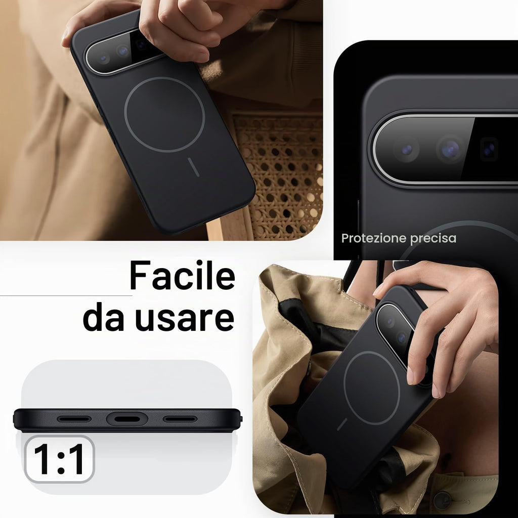 JETech Cover Magnetica Sottile per Google Pixel 11 Pro, Nero