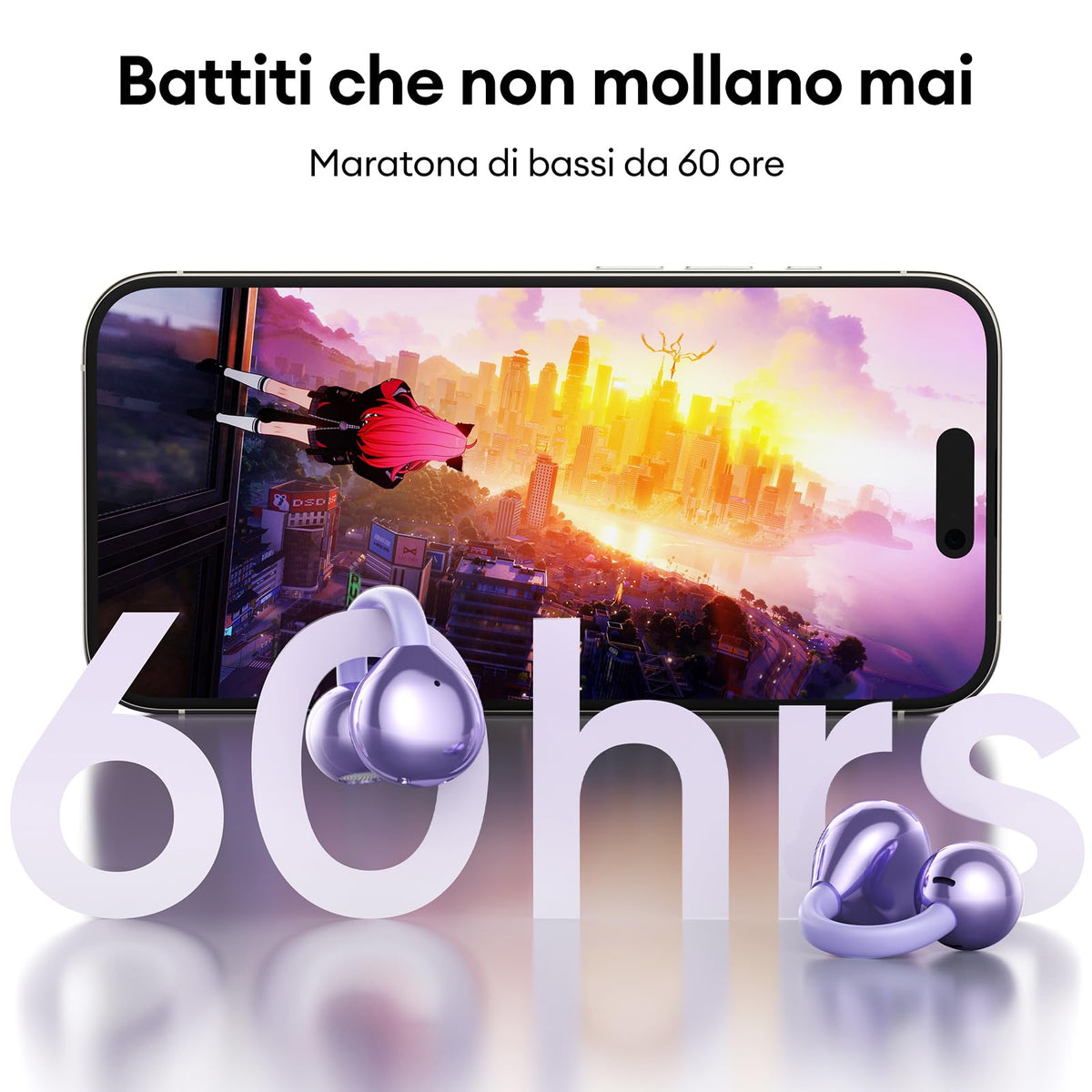 ZOMBIES CAT Auricolari Open Ear Clip-on con Schermo Touch Intelligente – Cuffie Bluetooth 5.4, Audio HiFi, Controllo Musicale & Volume, Auricolari Bluetooth per Sport,M100 Nero