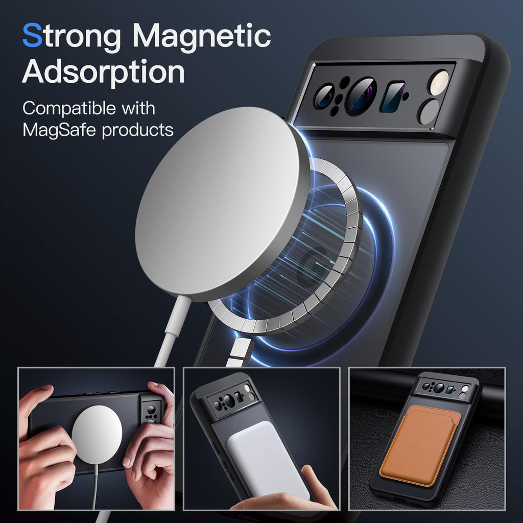JETech Cover Magnetica per Google Pixel 10/10 Pro, Nero Ossidiana
