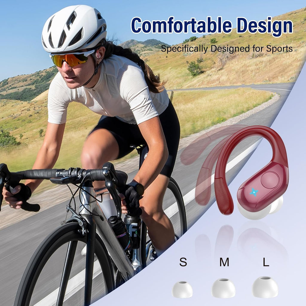 Qecnato Cuffie Bluetooth Senza Fili, Auricolari Bluetooth 5.4 con Stereo HiFi, 75 Ore, Auricolari con 4 ENC Mic, Display LED, IP7 impermeabili Cuffiette Wireless per Jogging, Lavoro, Nero