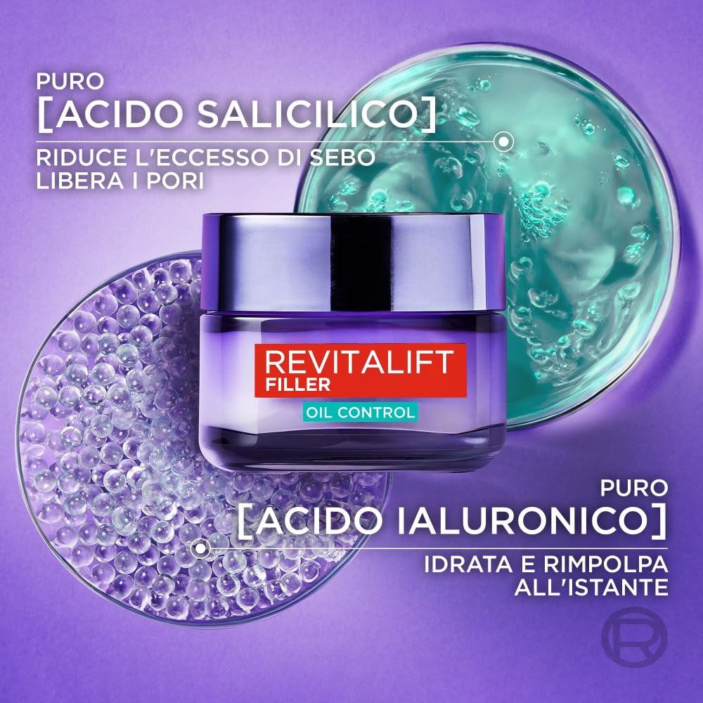 L'Oréal Paris Contorno Occhi Revitalift Filler, Azione Antirughe Rivolumizzante con Acido Ialuronico Concentrato, 15 ml