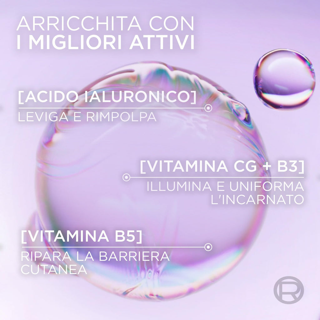 L'Oréal Paris Glass Skin Maschera in Idrogel, Per Tutti i Tipi di Pelle, Pelle Luminosa e Radiosa, Risultati Istantanei, Trend Coreana, Con Acido Ialuronico e Centella Asiatica, Revitalift, 1x37gr