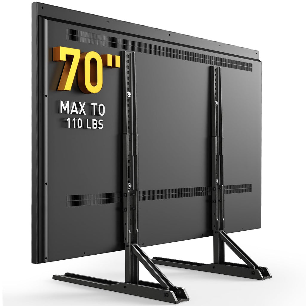 Supporto Girevole da Tavolo per TV da 26-60 Pollici - Piedistallo per TV Regolabile in Altezza con Base in Vetro Temperato, VESA Max 400x400mm, Fino a 40 kg
