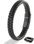 SERASAR Bracciale Uomo Pelle Nera/Marrone, 3 Misure, con Confezione Regalo
