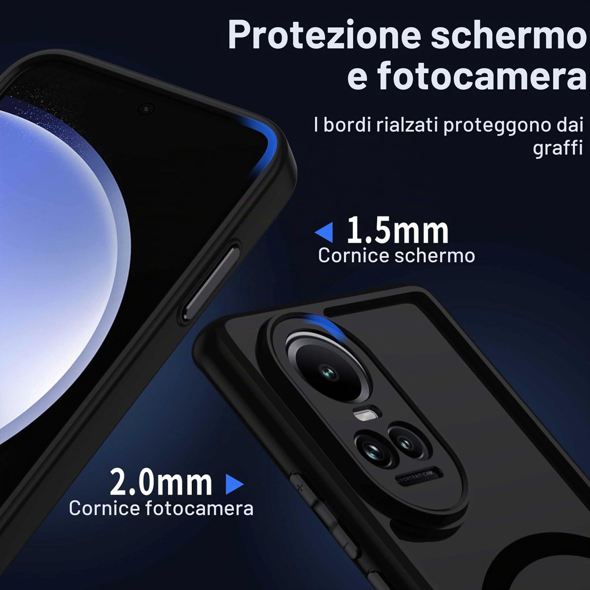 XTCASE Cover Magnetica per Google Pixel 11/11 Pro 5G Traslucida Opaca, Nero