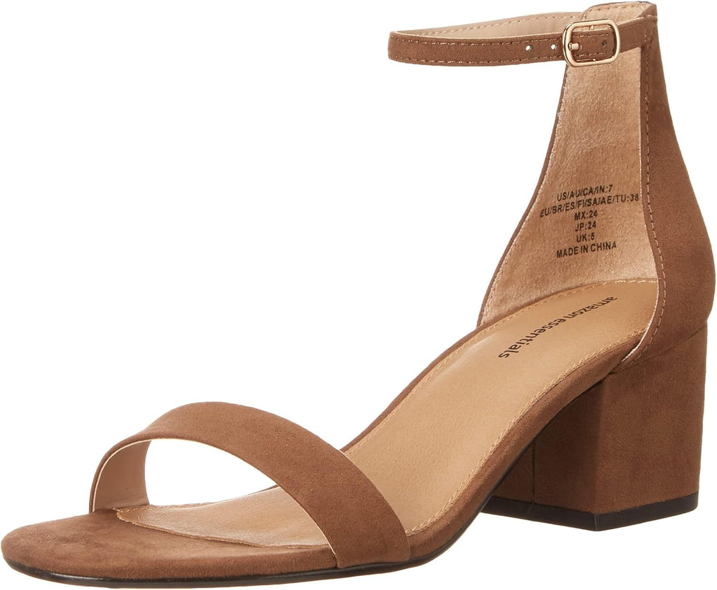 Amazon Essentials Sandali con Tacco e Due Cinturini Donna