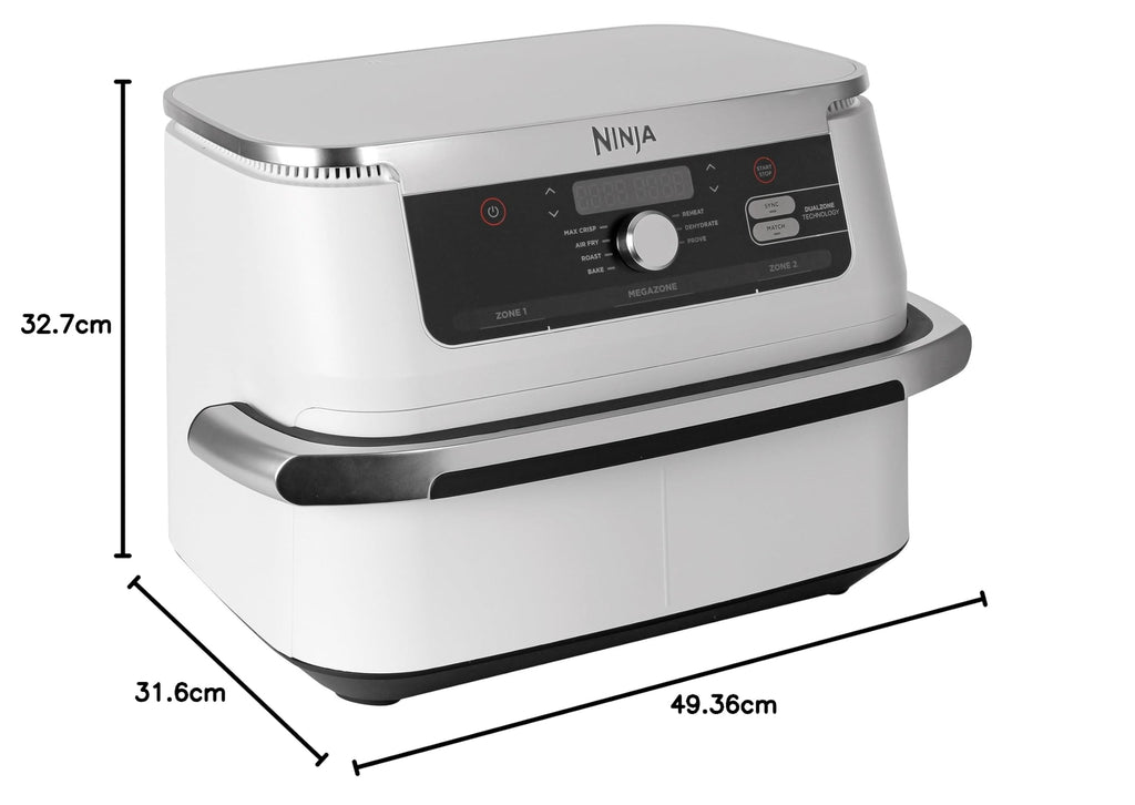 Ninja FlexDrawer, Friggitrice ad Aria XL, Doppia Zona, 10,4L, Nero/Rame