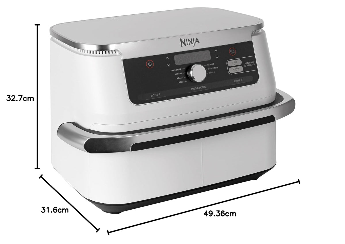 Ninja FlexDrawer, Friggitrice ad Aria XL, Doppia Zona, 10,4L, Nero/Rame
