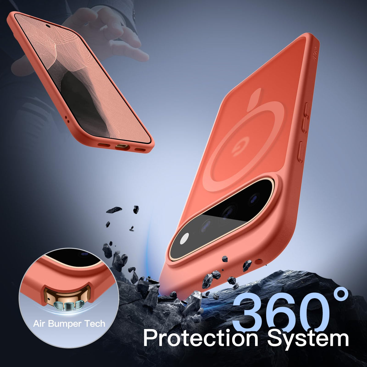 JETech Cover Magnetica per Google Pixel 10/10 Pro, Nero Ossidiana