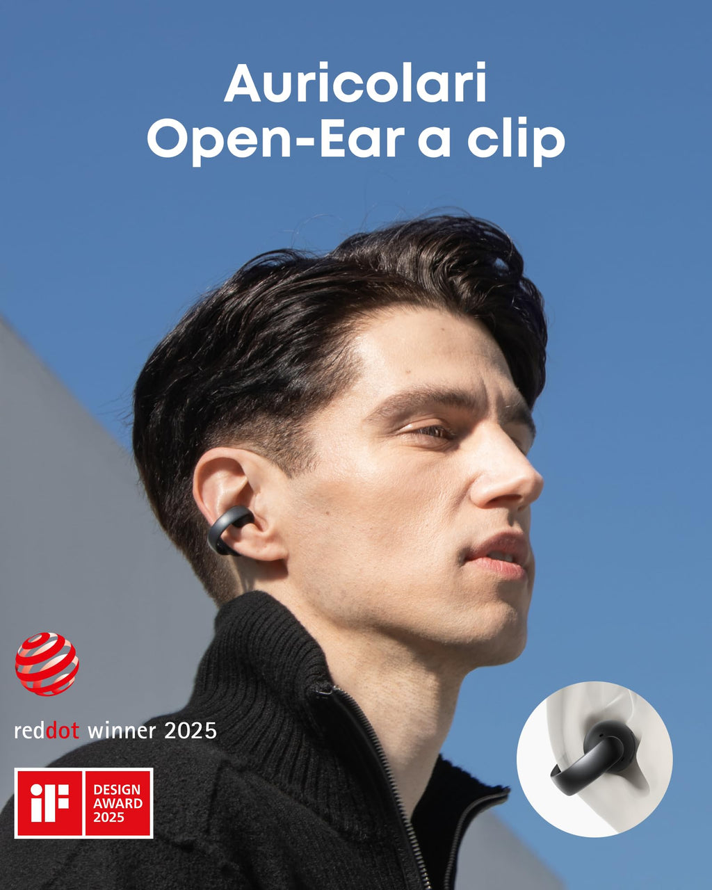 soundcore di Anker AeroClip, Cuffie Bluetooth Open Ear Clip-On