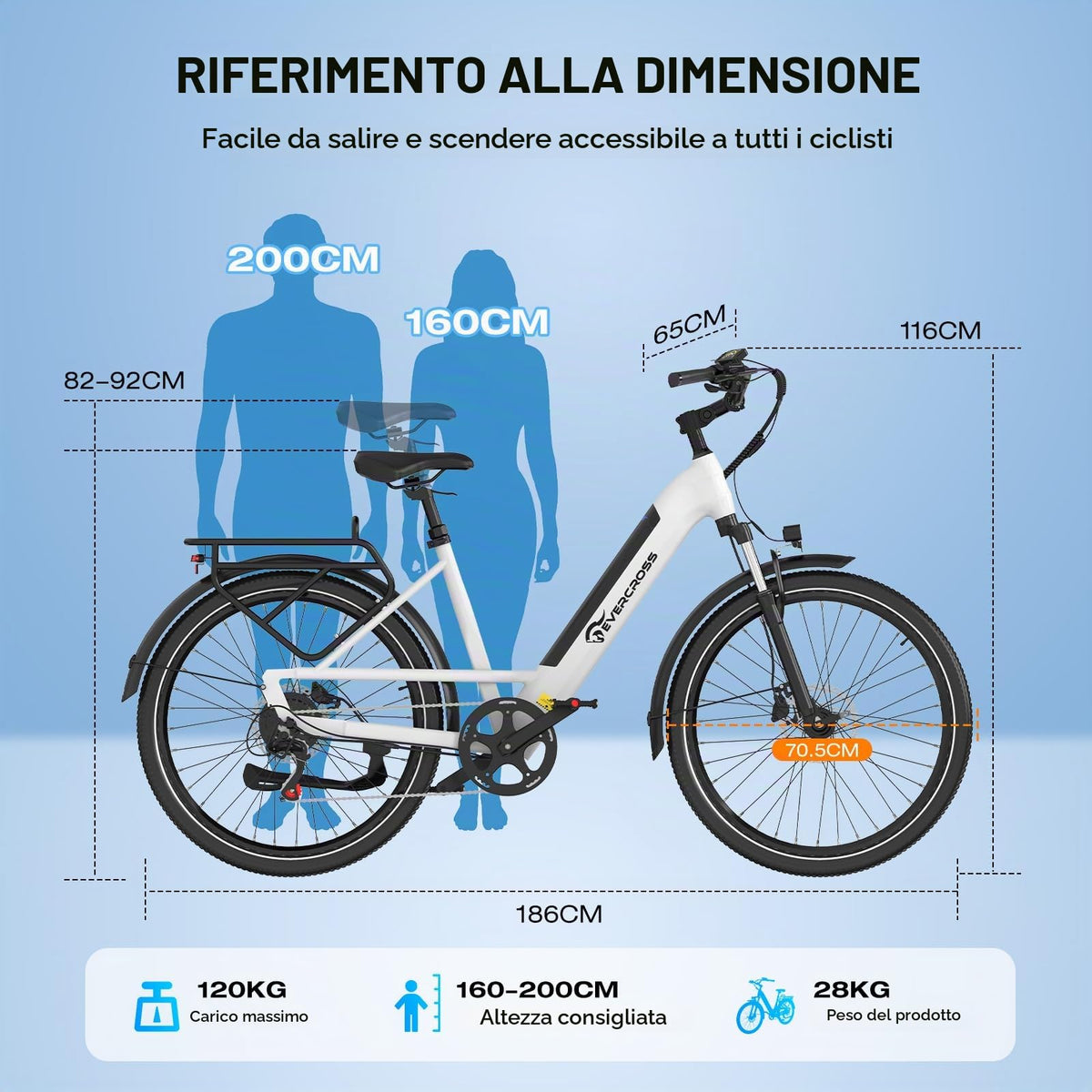 EVERCROSS Bicicletta Elettrica per Adulti, 250W Bici da Montagna,16"/20"/27,5" Pneumatici Grassi E-Bike, Fino a 25KM/H, 36V/48V Batteria Rimovibile E-Bici,Sistema a Doppio Disco