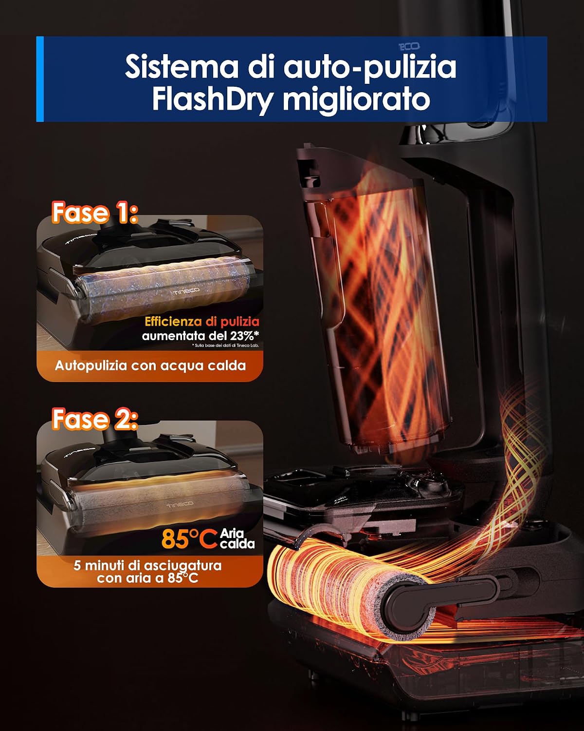 Tineco Floor ONE S7 Stretch Ultra Lavapavimenti aspirapolvere senza fili