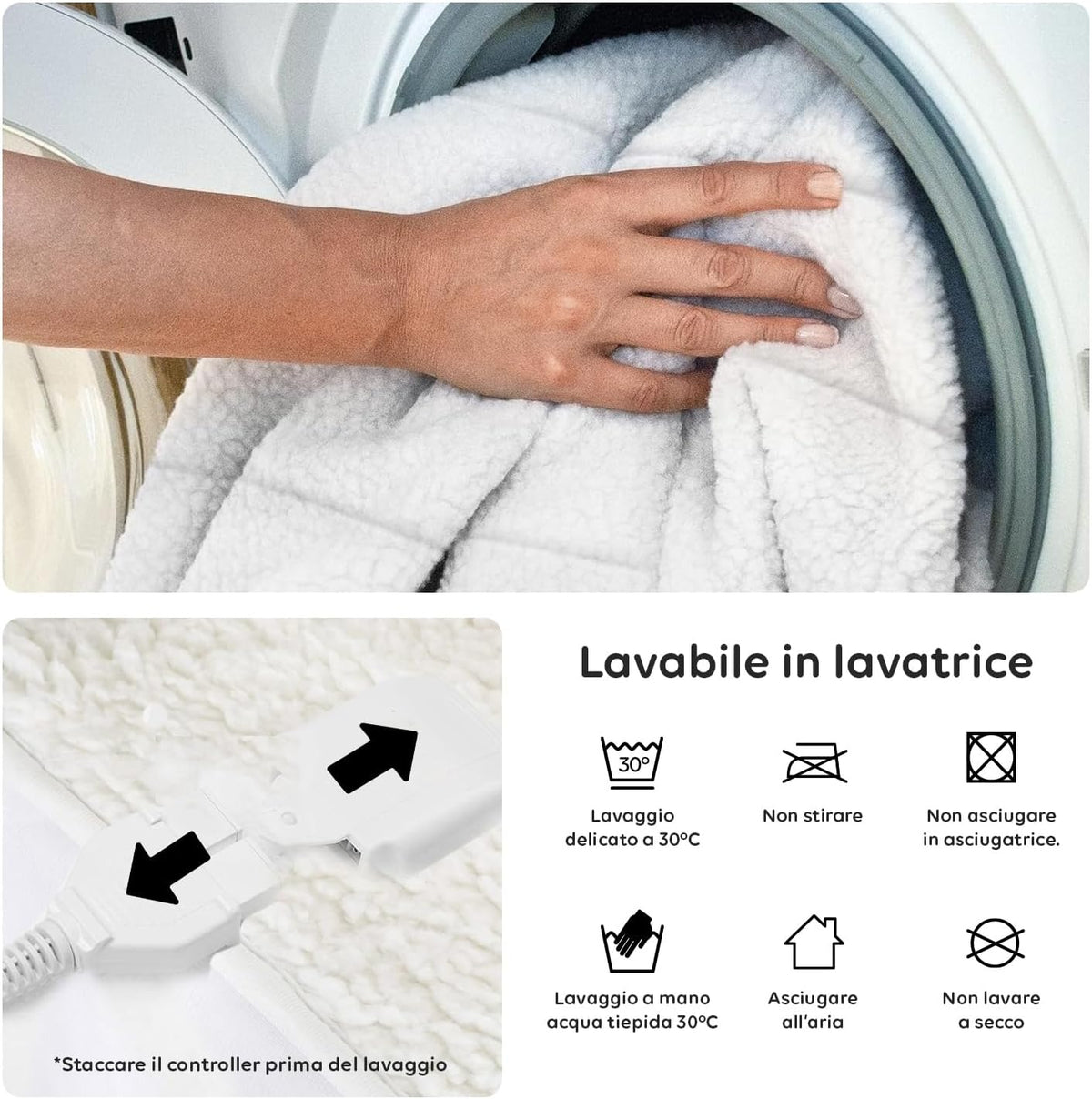 Wintem - Comfy+ Coprimaterasso Elettrico Matrimoniale 160x140cm - Scaldaletto con 4 Livelli di Temperatura - Coperta Elettrica Riscaldante in Poliestere - Timer 8h - Sicurezza Anti-Surriscaldamento