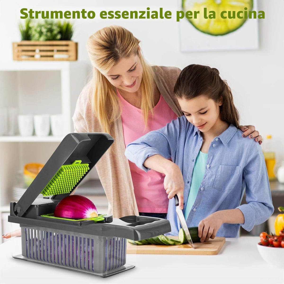Verdure Multifunzione,16 in 1 Tagliaverdure Manuale Tagliaverdure