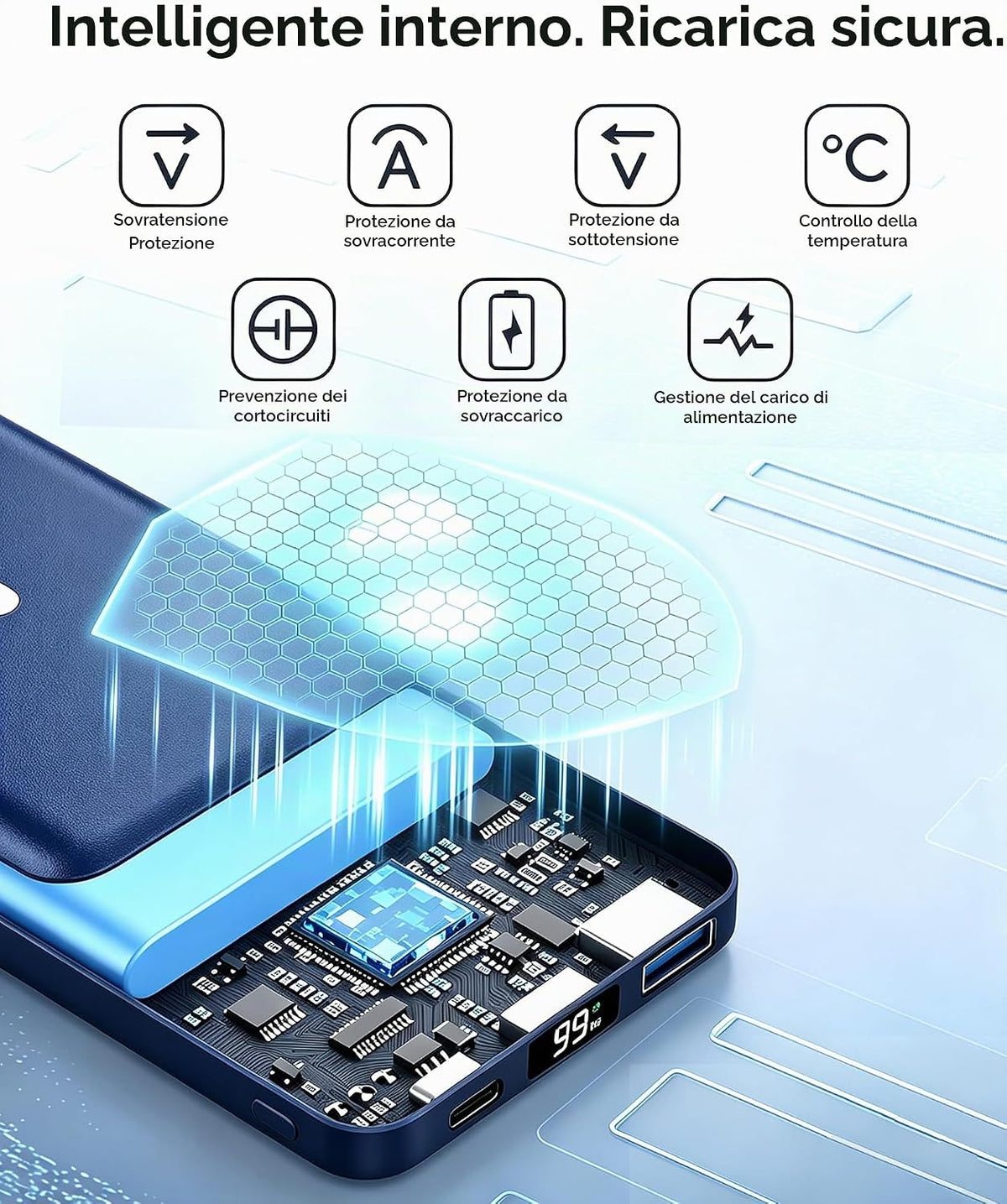 per Magsafe Powerbank 10000mAh,Power bank per iPhone con Supporto