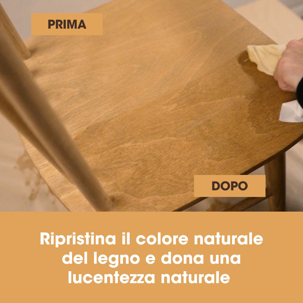 Cera d'Api Naturale per Legno & Mobili Furniture Clinic: 200ml - Rifinisce e Lucida Ogni Legno per Armadi, Porte, Pavimenti- a Basso Odore, Atossica
