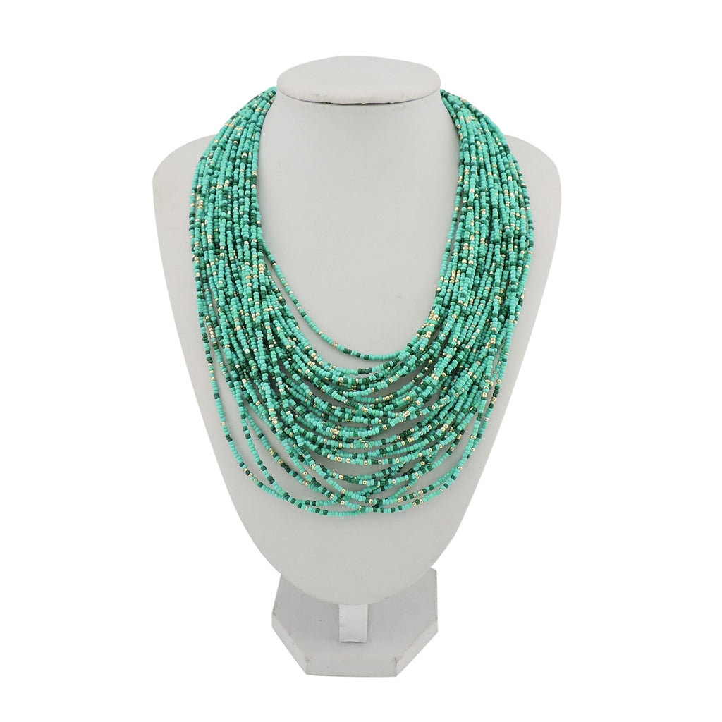 Bocar Multi Layer Chunky Bavaglino dichiarazione perle semi, collare collana per donne regalo (NK-10351)