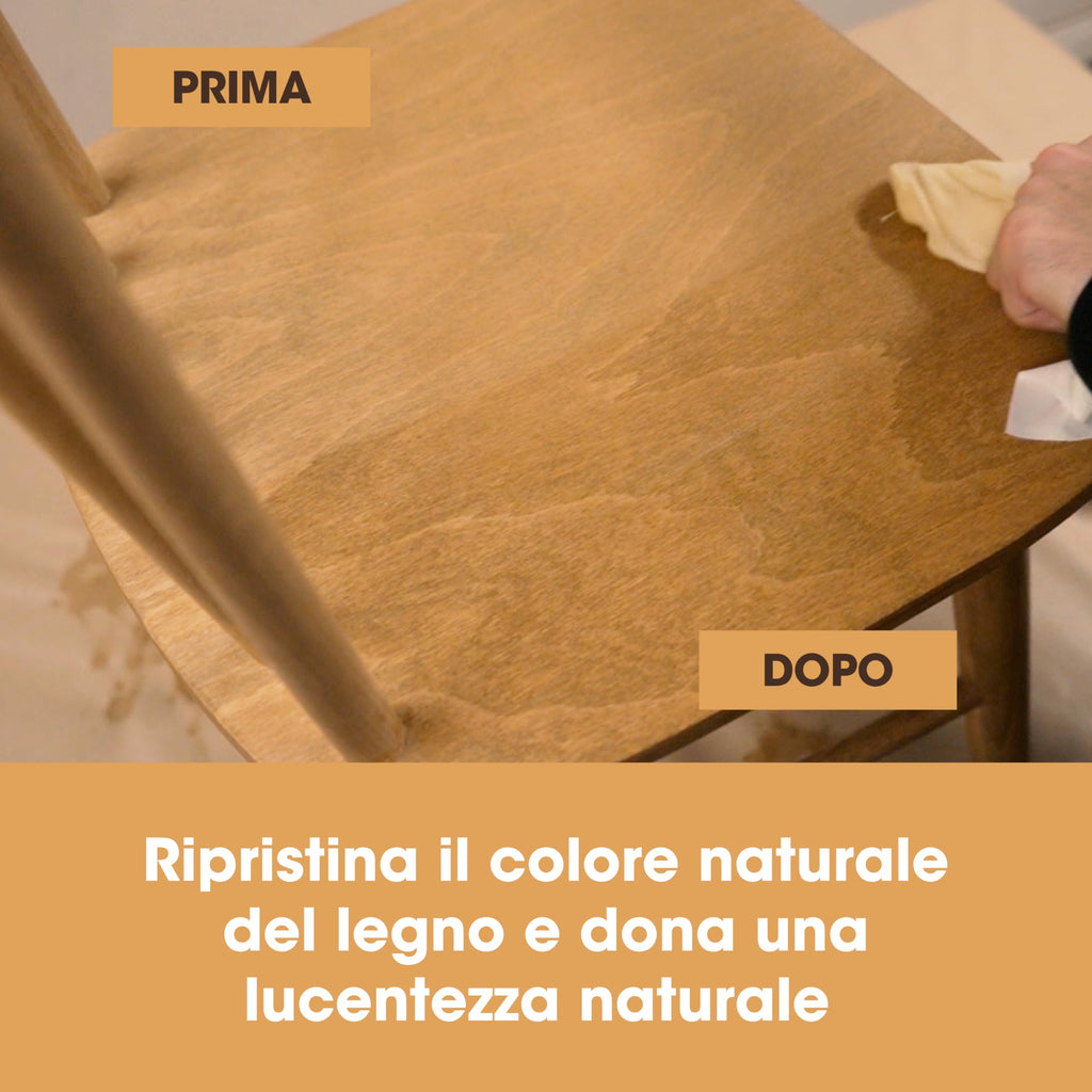 Cera d'Api Naturale per Legno & Mobili Furniture Clinic: 200ml - Rifinisce e Lucida Ogni Legno per Armadi, Porte, Pavimenti- a Basso Odore, Atossica