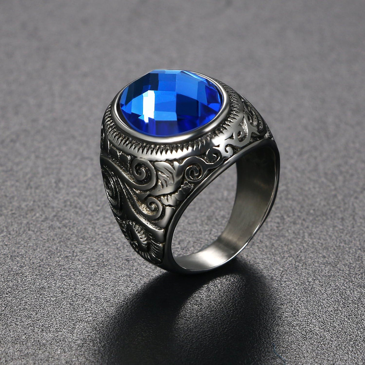 OIDEA Anello Uomo Acciaio Inossidabile Fidanzamento Promessa Matrimonio Argento 30